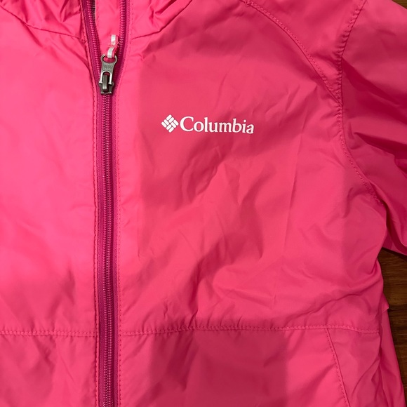 Columbia Girls Rain Jacket Vibrant Pink Size 10/12 - Picture 2 of 4